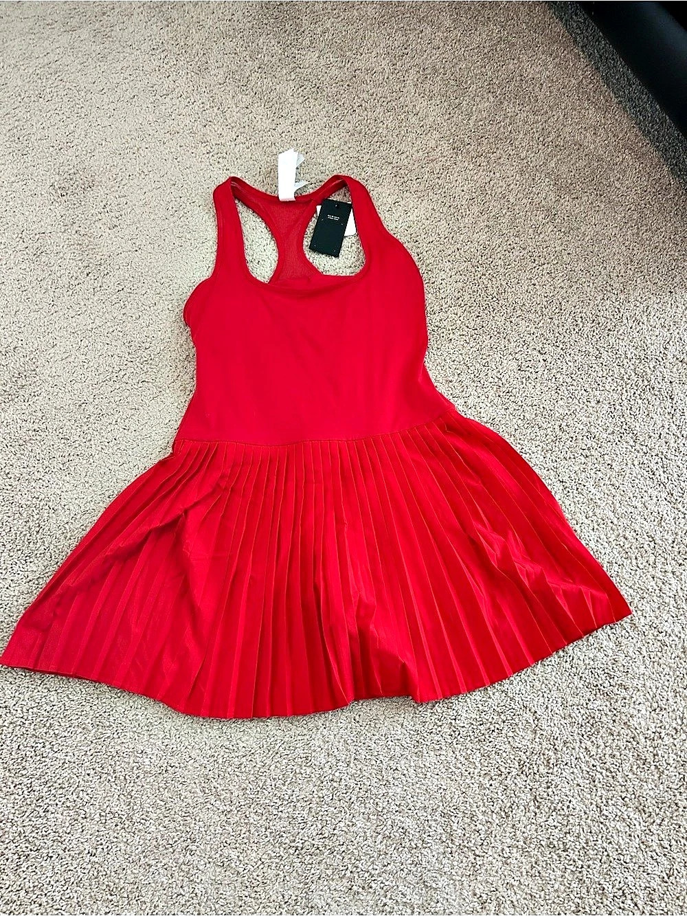 Aerie Pleated Mini Dress in Red Large NWT